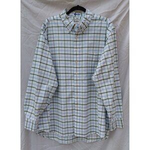 Boden London Pure Cotton Oxford Checked Button Down Shirt Sz 17.5 Preppy Casual